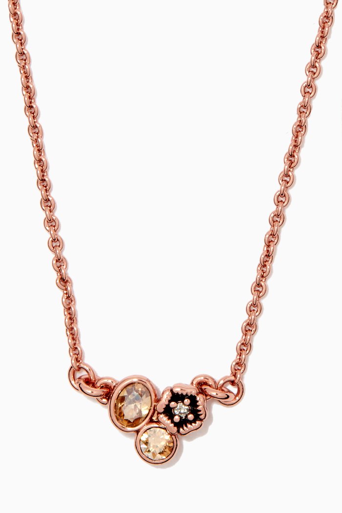 

Mini Tea Rose Cluster Slider Necklace, Multicolor