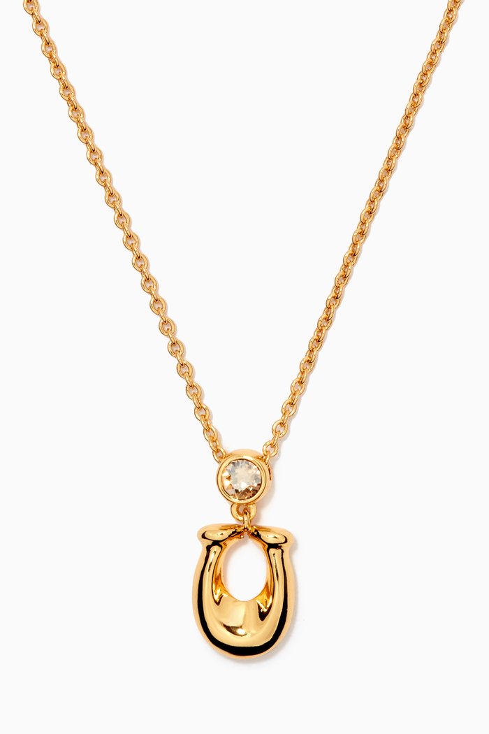 Signature Crystal Necklace, Gold