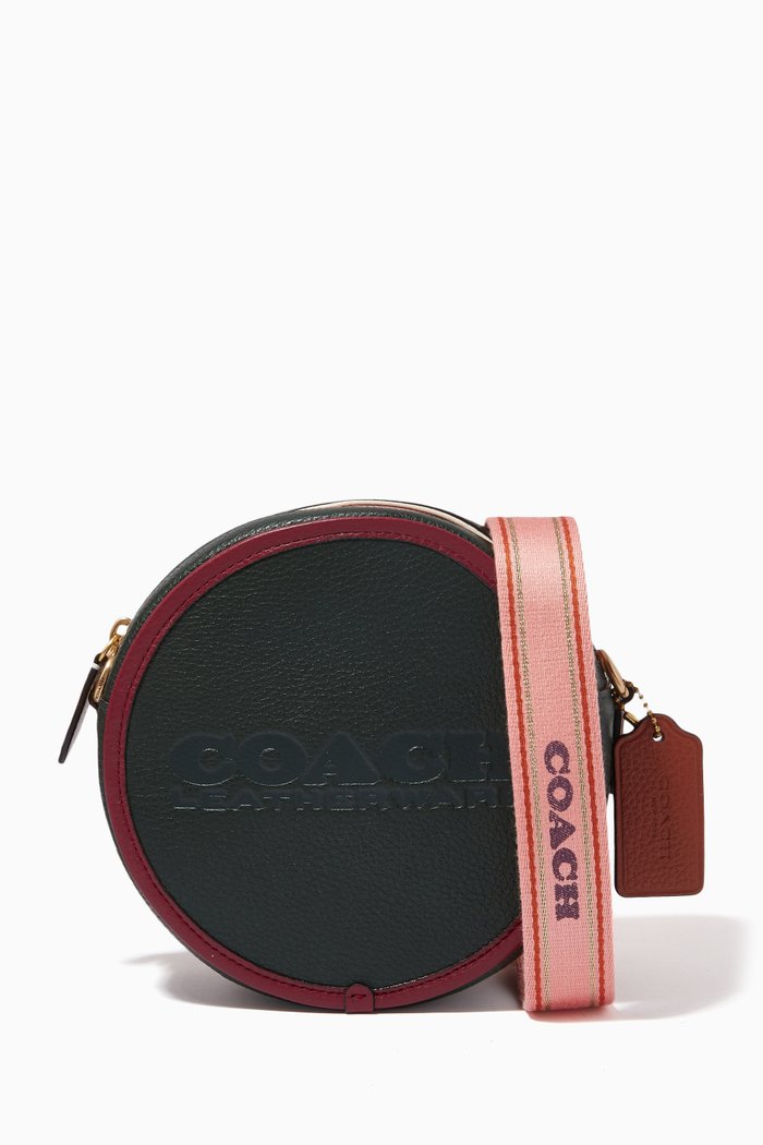 

Kia Circle Bag in Pebbled Leather, Green