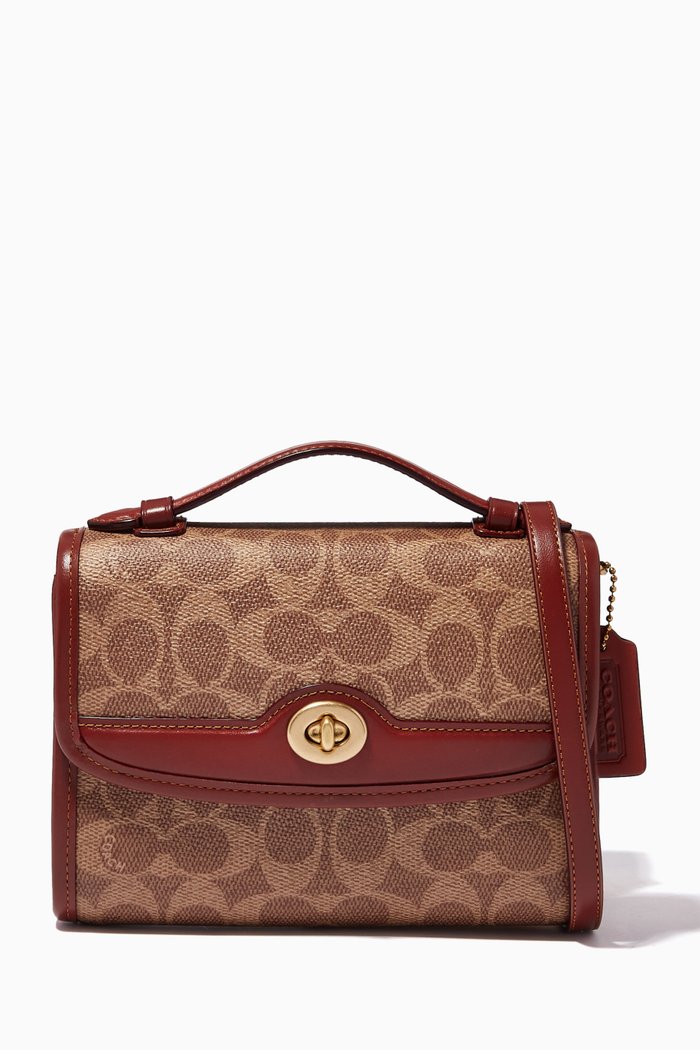 

Kip Turnlock CrossBody Bag in Signature Canvas, Neutral