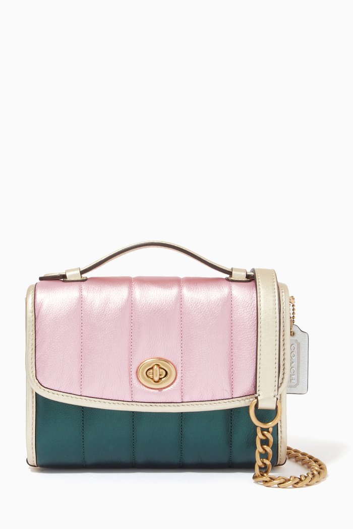 

Kip Turnlock Crossbody with Quilting in Metallic Nappa, Multicolor