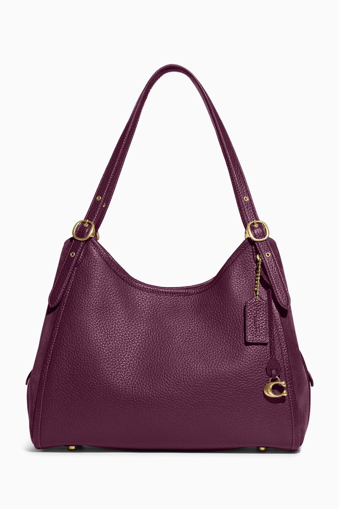 

Lori Shoulder Bag in Pebble Leather, Burgundy