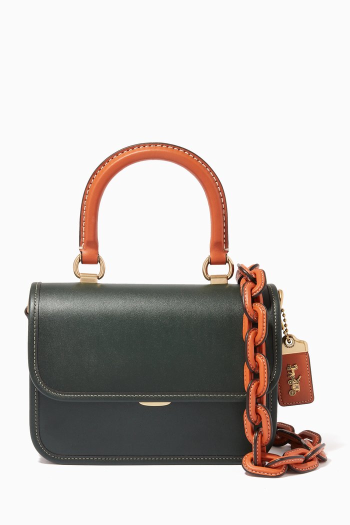 

Rogue Top Handle Bag in Colourblock Leather, Green