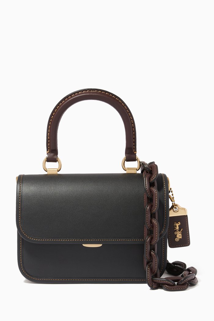 

Rogue Top Handle Bag in Colourblock Leather, Black