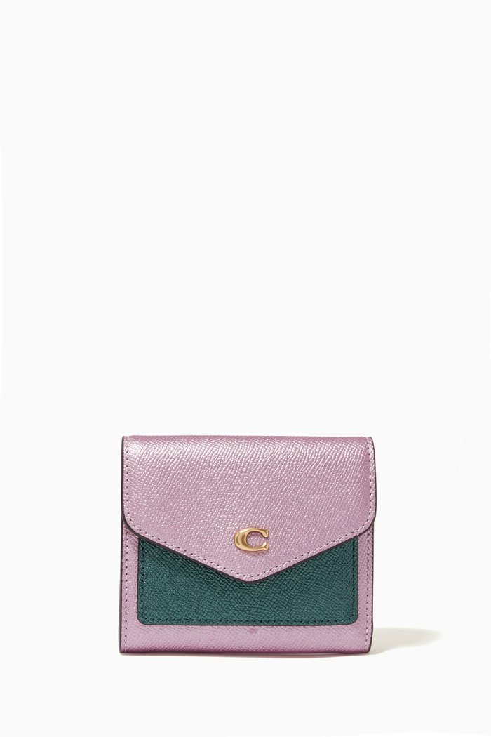 

Small Wyn Wallet in Colour-block Metallic Crossgrain Leather, Multicolor