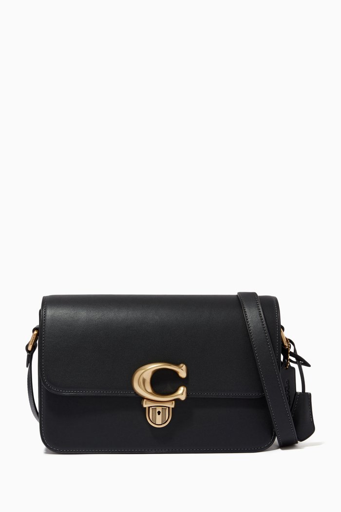 

Studio Shoulder Bag in Leather, Black