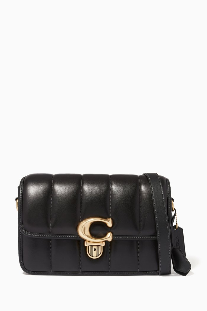 

Studio Shoulder Bag in Quilted Leather, Black
