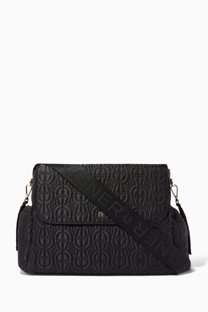 

Ella Diaper Bag in Nylon, Black