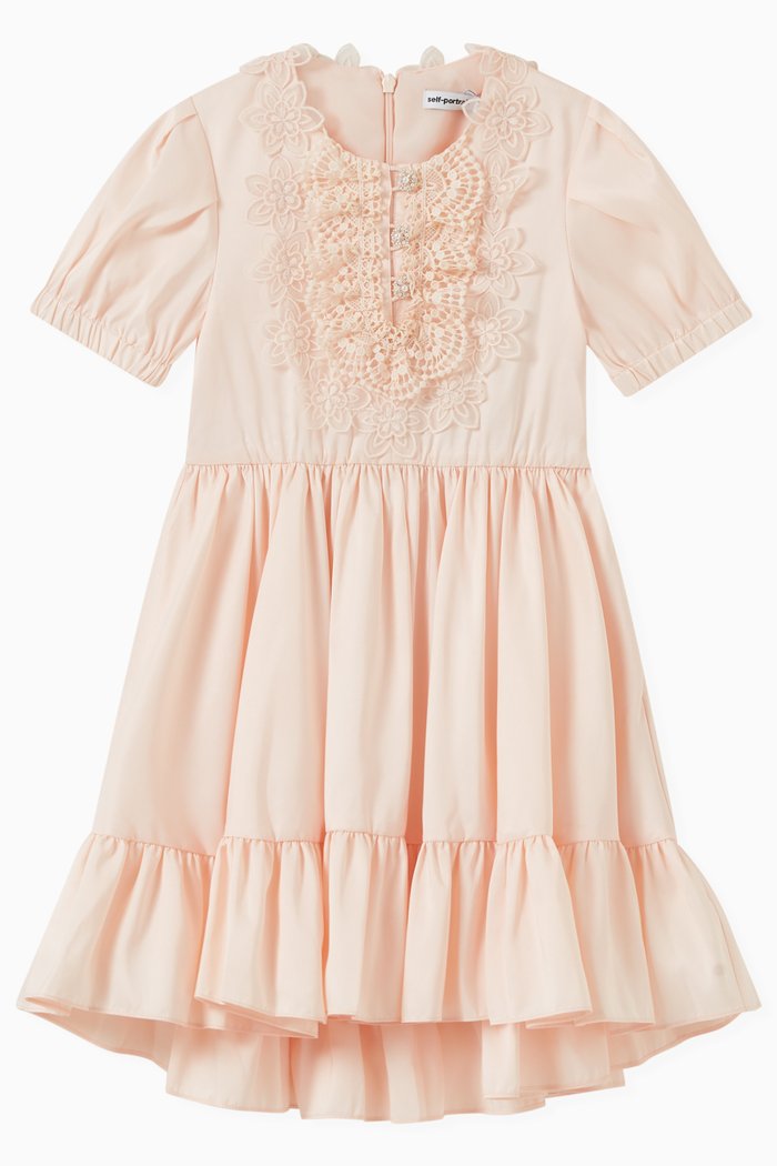 Taffeta Midi Dress in Soft Apricot, Orange