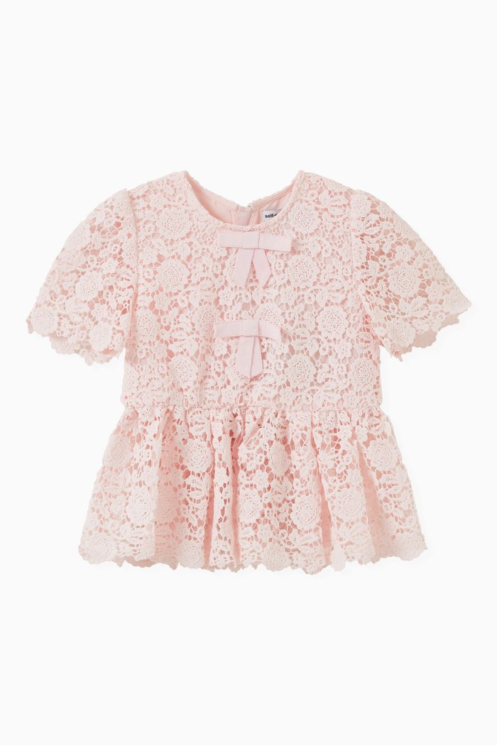 

Floral Guipure Lace Top, Pink