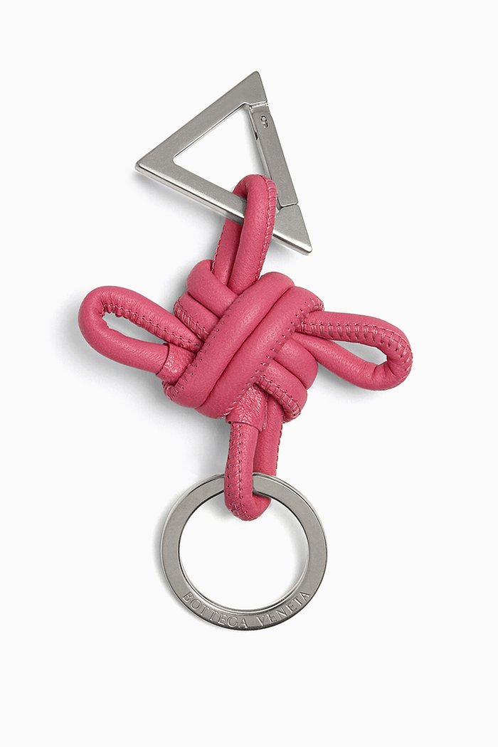 

Knotted Key Ring in Nappa, Pink