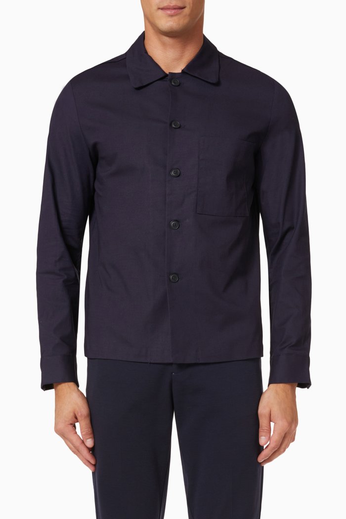 Overshirt in Cotton, Blue