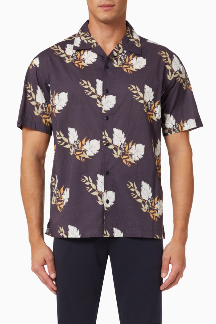 

Printed Shirt in Cotton, Grey