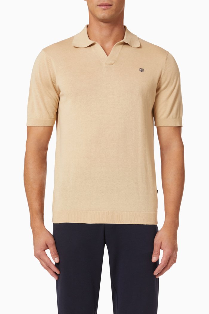 

Polo Shirt in Cotton Knit, Neutral