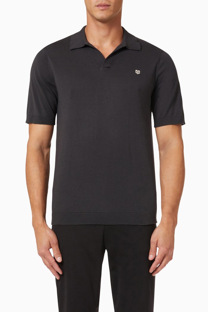 

Polo Shirt in Knitted Cotton, Grey