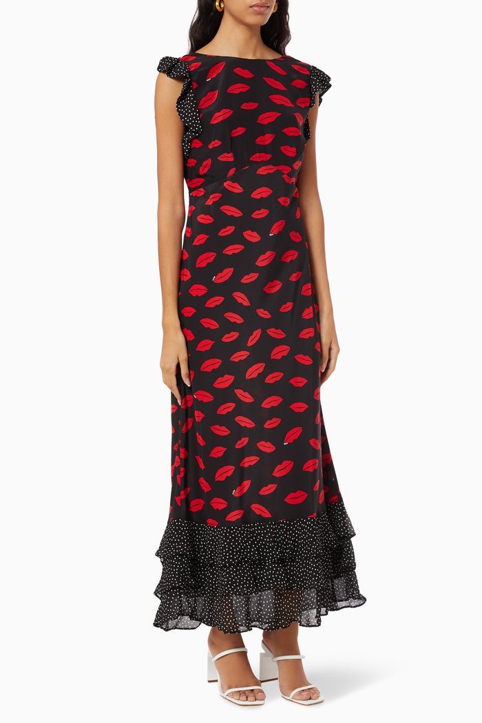 

Isabelle Midi Dress in Silk, Black