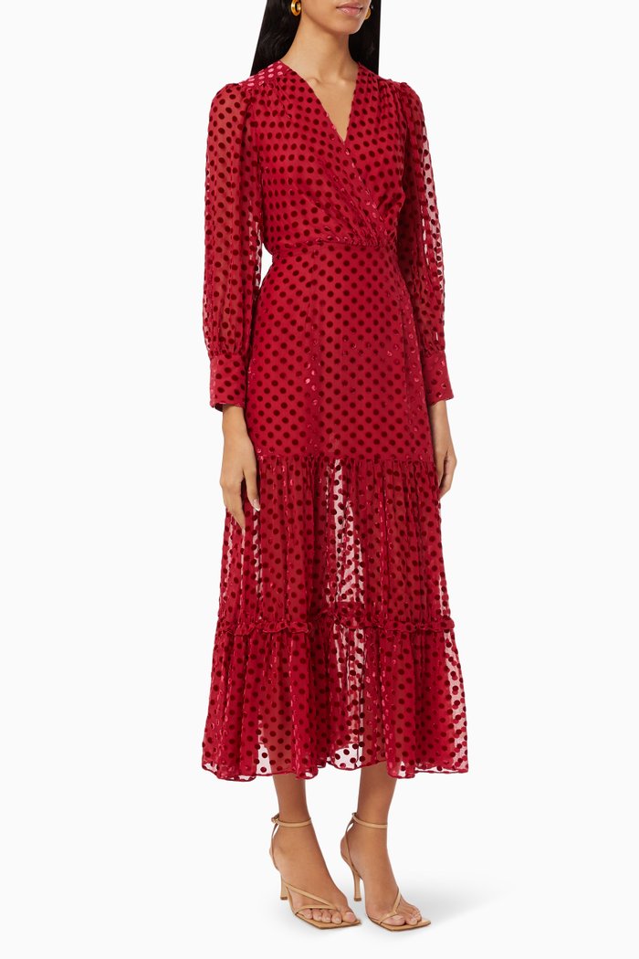 

Elsie Midi Dress in Viscose, Red