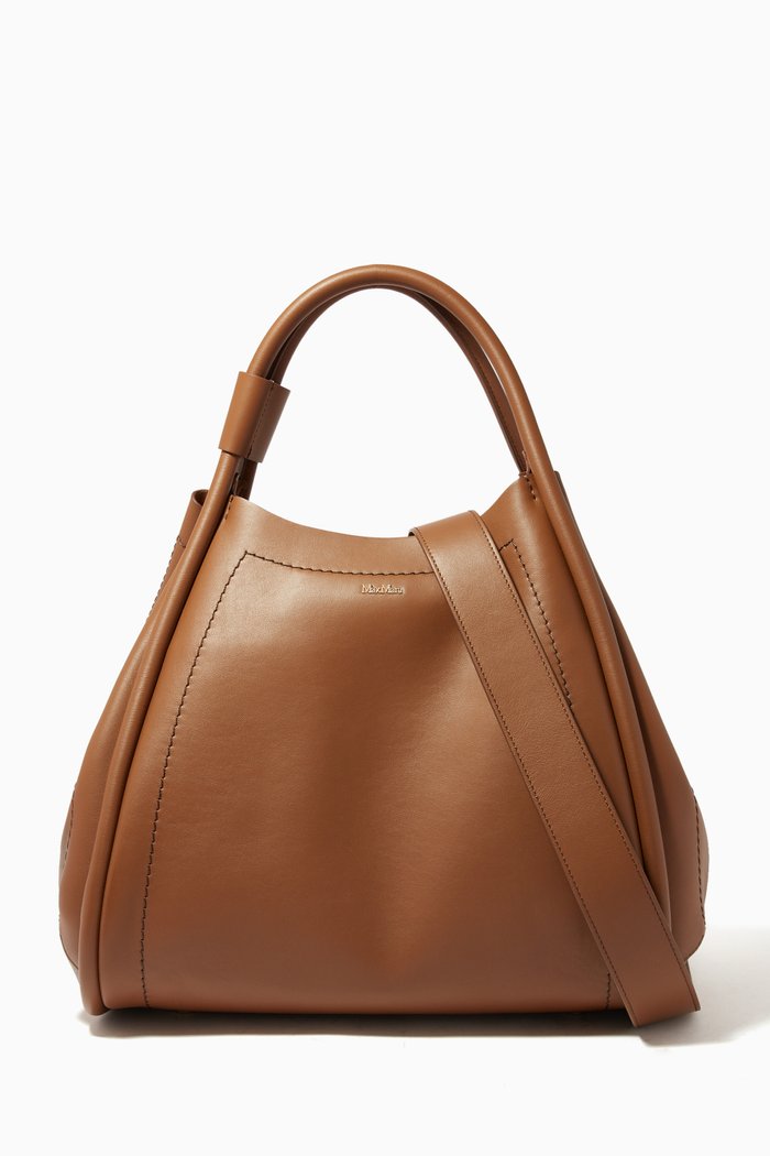 

Marine M Tote Bag in Leather, Brown