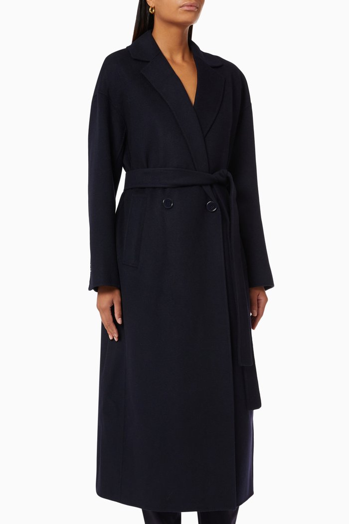 

Delfina Coat in Wool, Blue