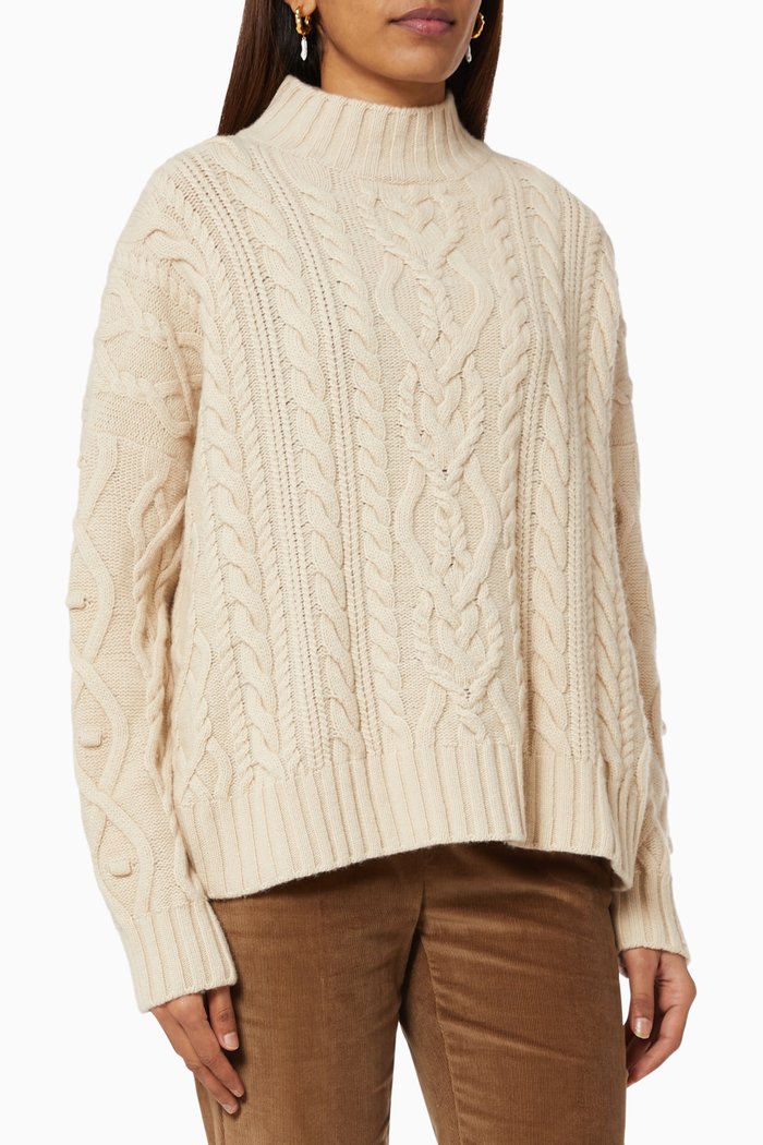 

Ermes Sweater in Wool Yarn, White