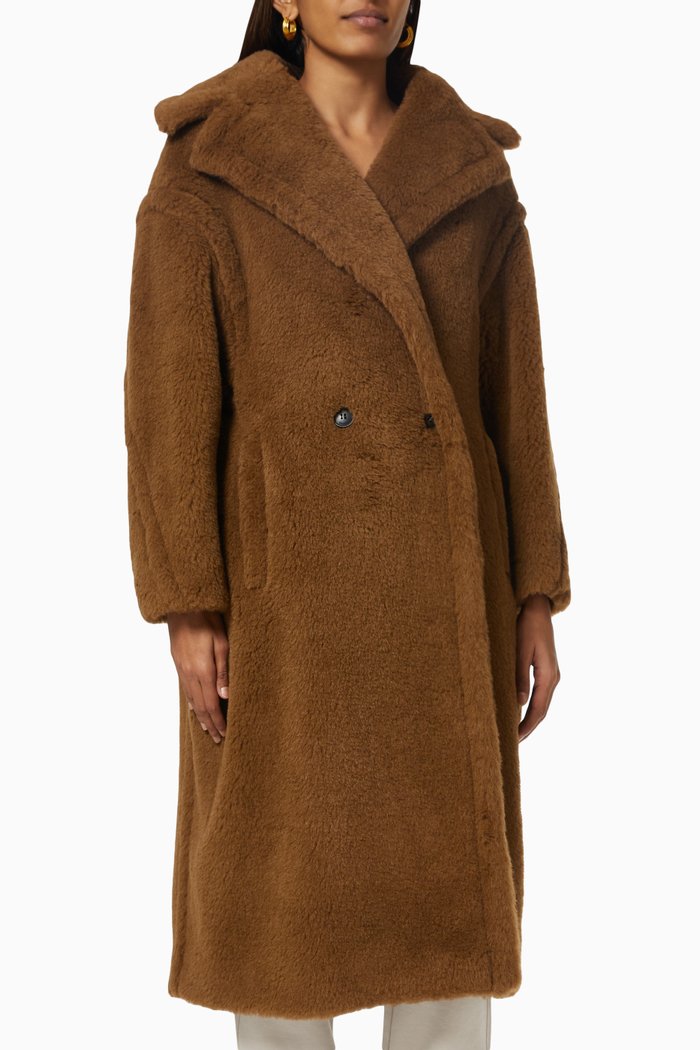 

Teddy Bear Icon Coat in Wool Blend, Brown