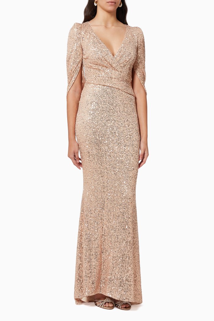 

Fontlet1 Gown in Micro Sequins, Gold