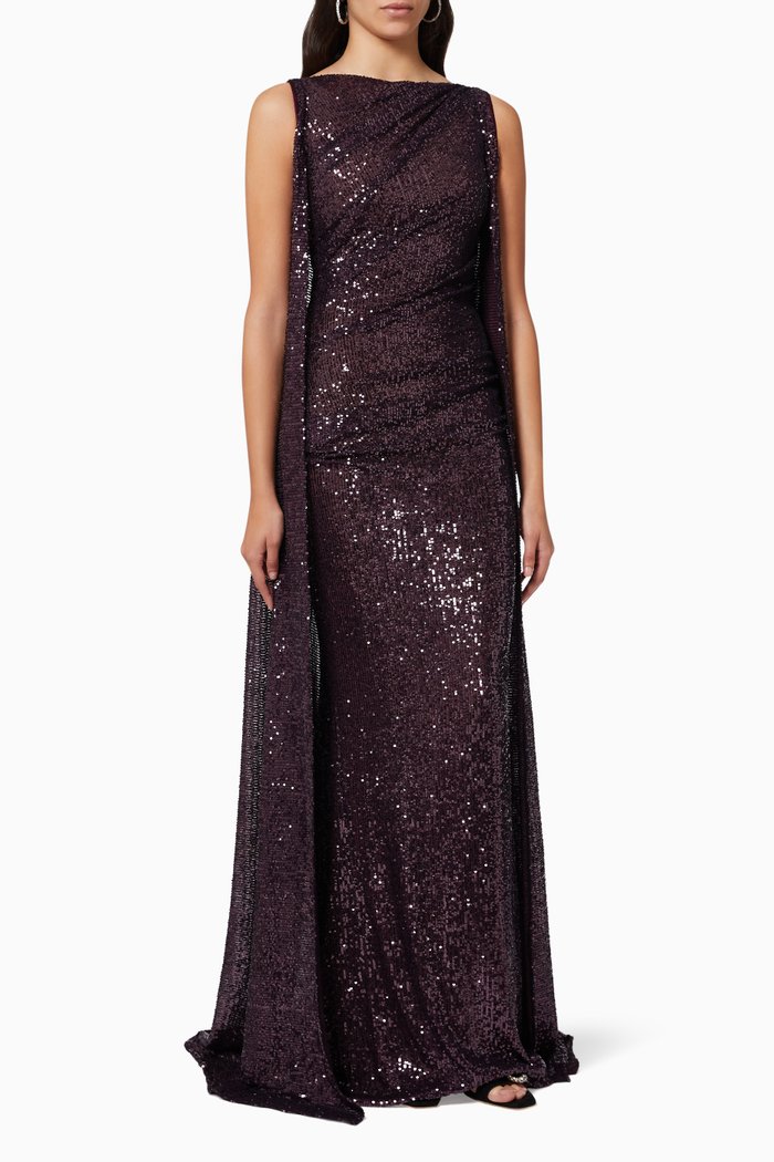 

Bonoso3 Gown in Matrix Micro Sequins, Purple
