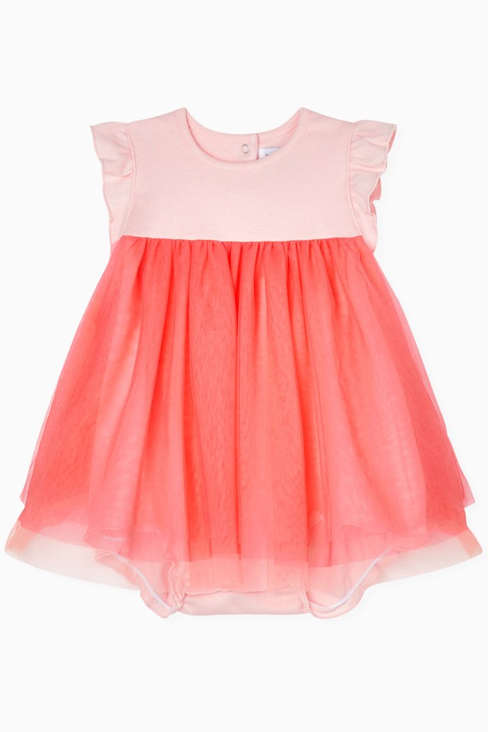 

Short Sleeve Bodysuit Dress in Cotton, Pink