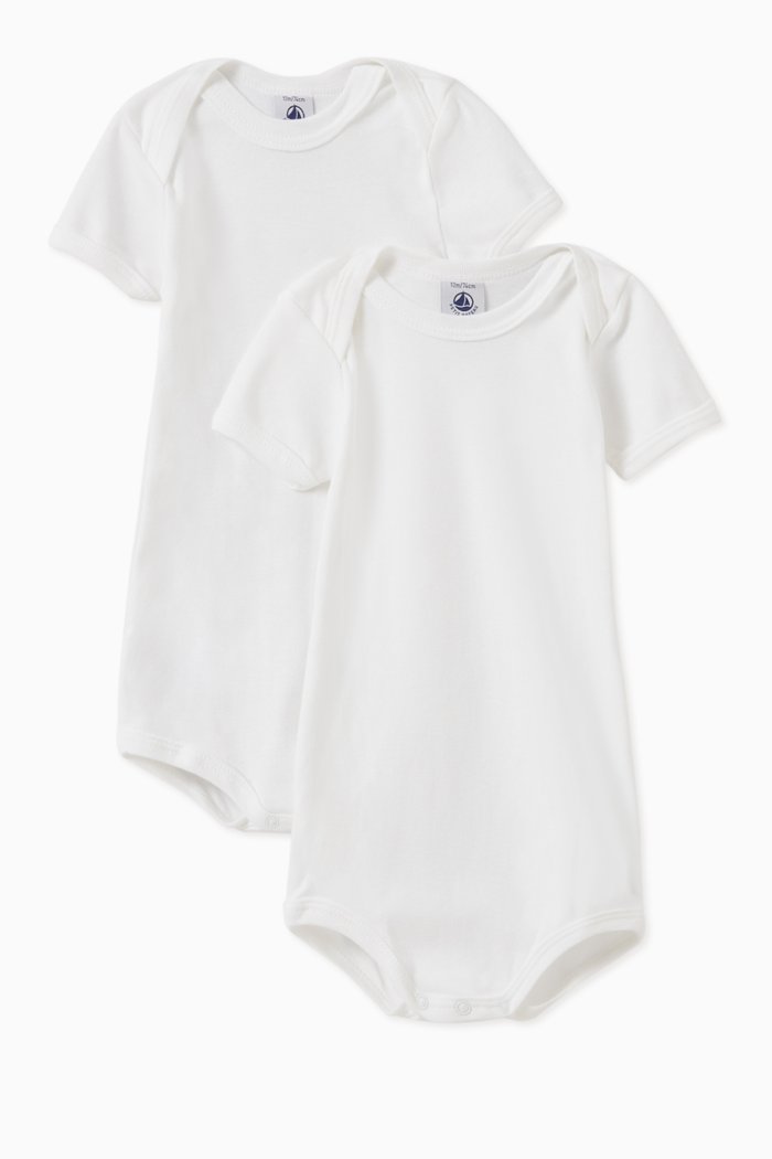 

Bodysuit in Cotton, Set of 2, White