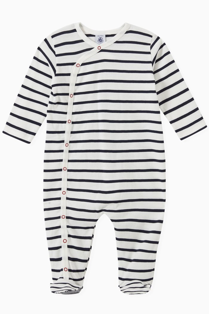 

Sleepsuit in Striped Patterned Cotton, Multicolour