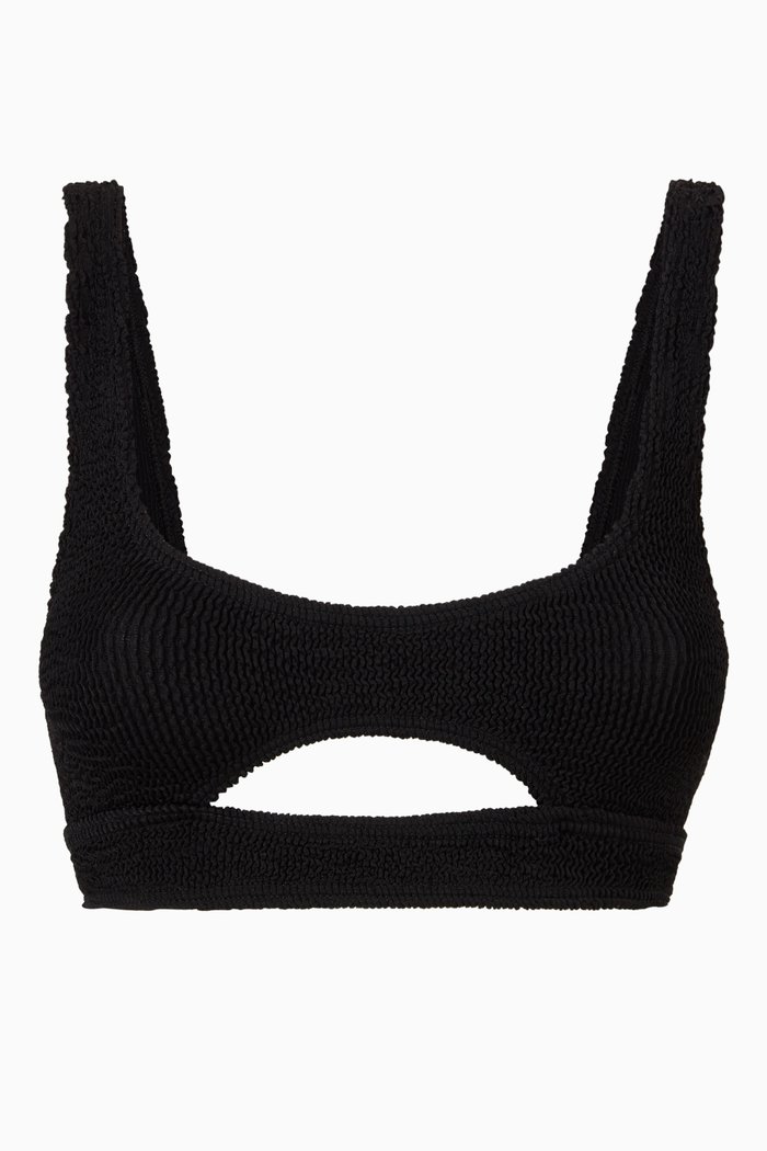 

Sasha Eco Crop Bikini Top in Regenerated Nylon, Black