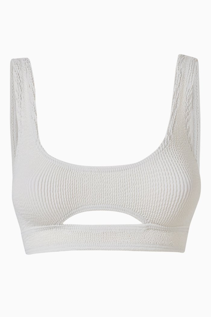

Sasha Eco Crop Bikini Top in Regenerated Nylon, White