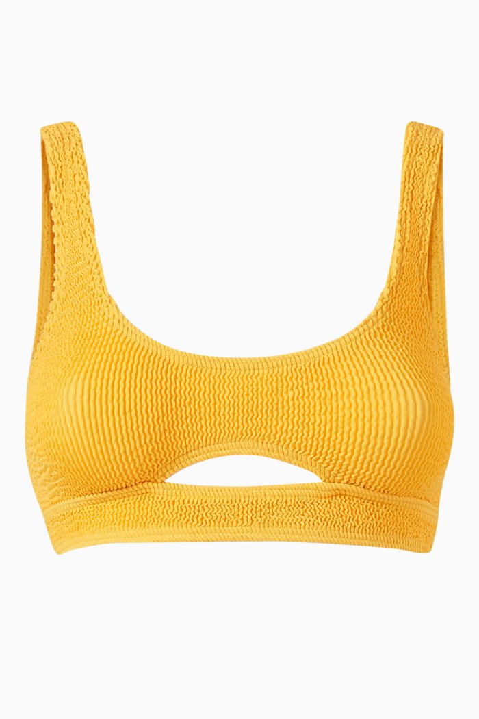 

Sasha Eco Crop Bikini Top in Regenerated Nylon, Yellow