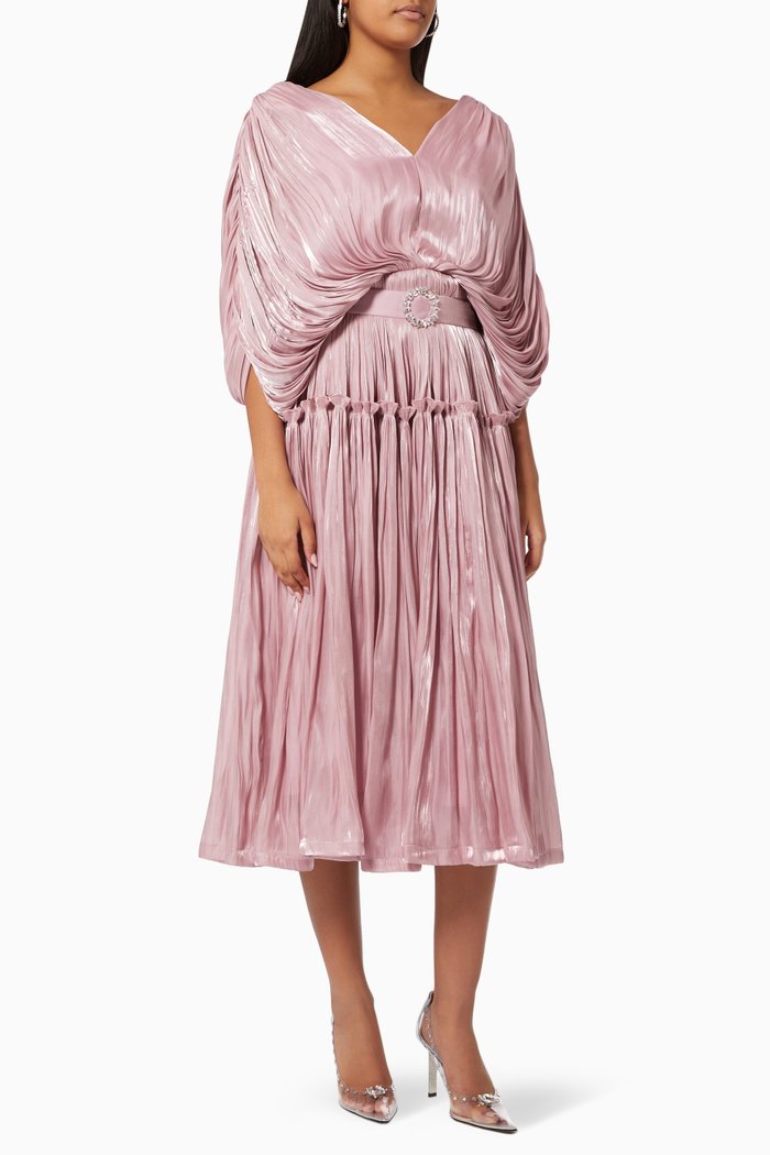 

Draped Tiered Dress, Pink