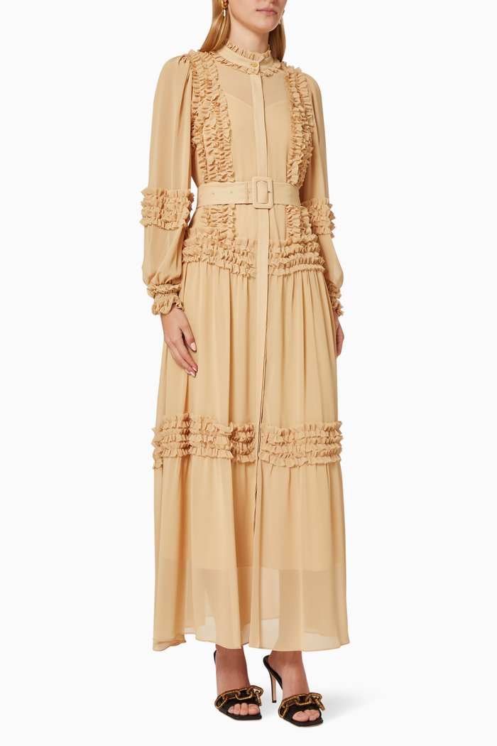 

Ruffle Shirt Dress, Neutral