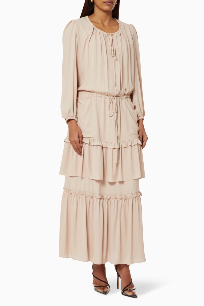 

Tiered Pocket Dress, Neutral