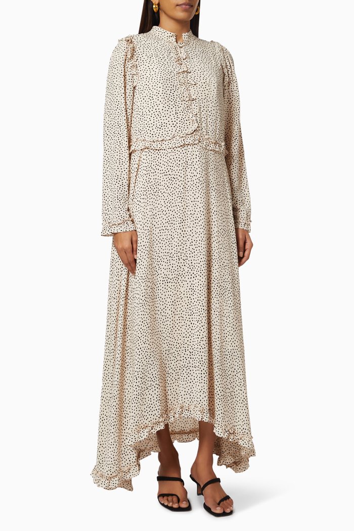 

Ruffle Button Dress, Neutral