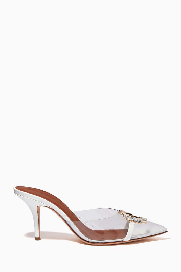 

x Ounass Missy 70 Mules in PVC, White