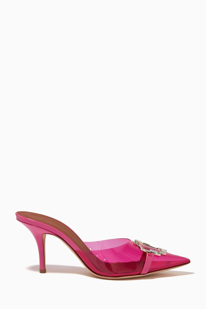 

x Ounass Missy 70 Mules in PVC, Pink