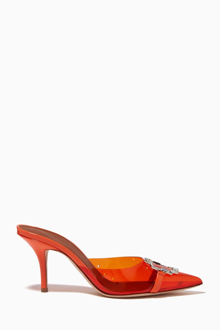 

x Ounass Missy 70 Mules in PVC, Orange
