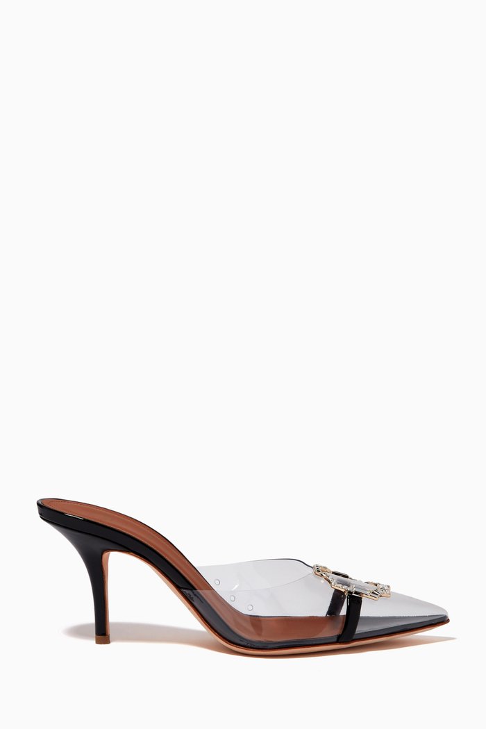 

x Ounass Missy 70 Mules in PVC, Black