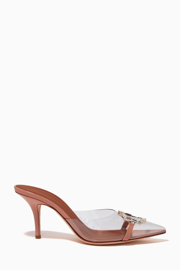 

x Ounass Missy 70 Mules in PVC, Neutral