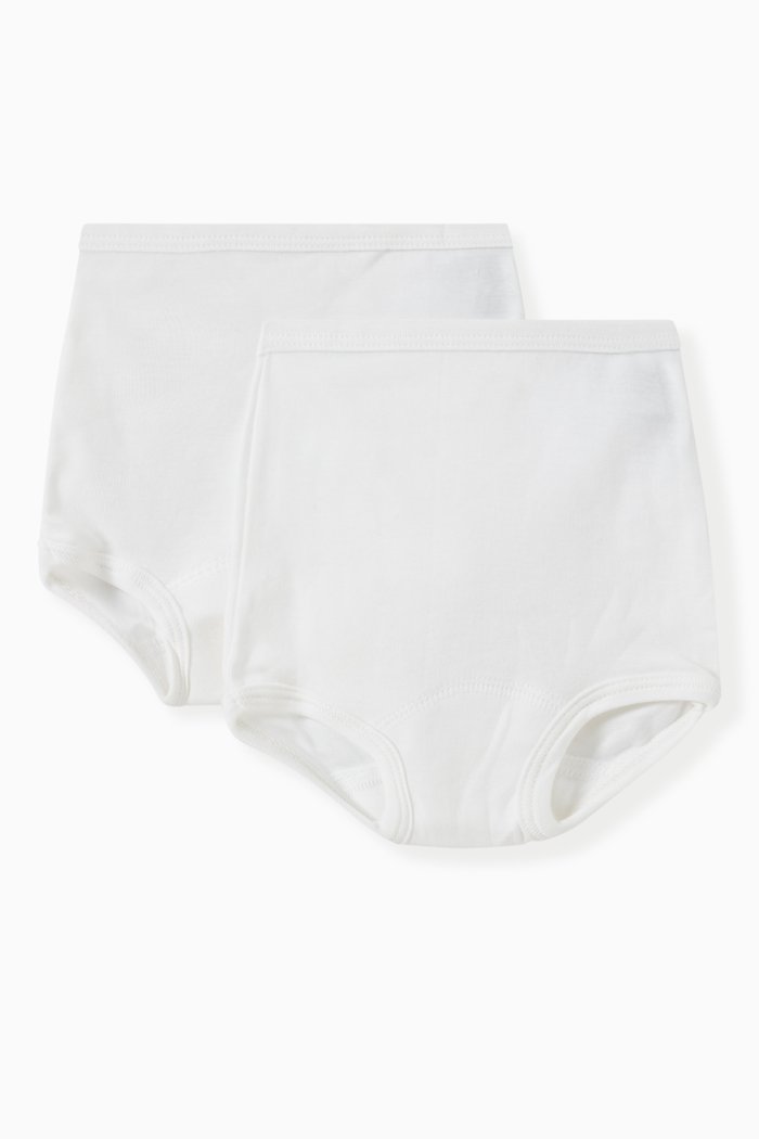 

Unisex Underwear in Cotton, Set of 2, White