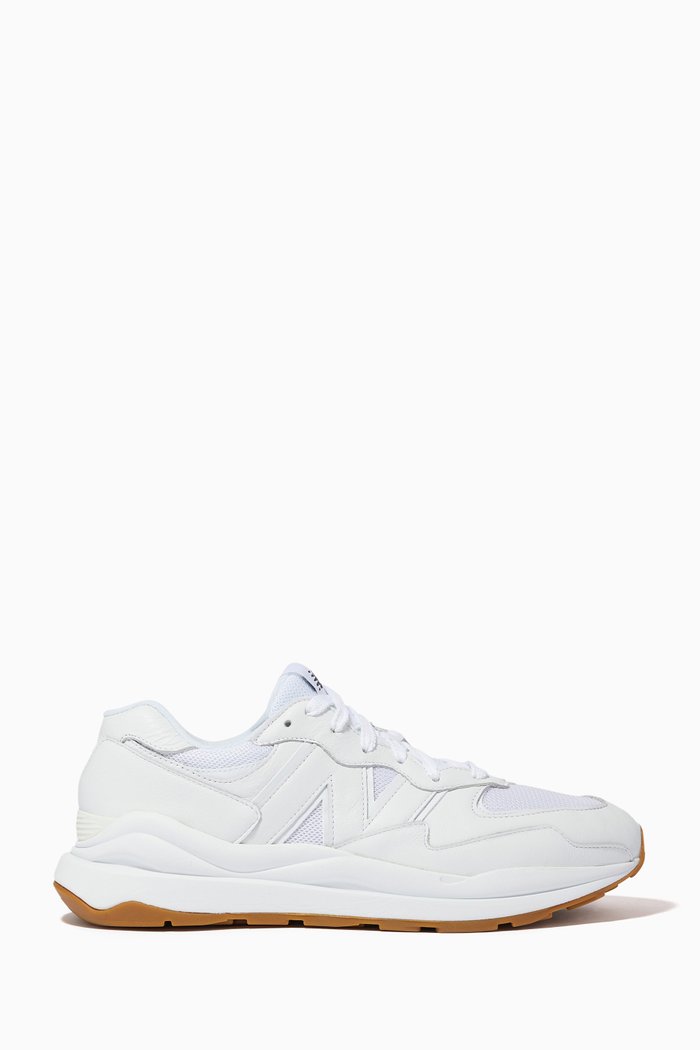 

57/40 Sneakers in Suede & Mesh, White
