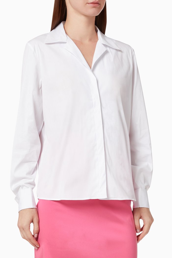 

Bessette Shirt in Cotton Poplin, White
