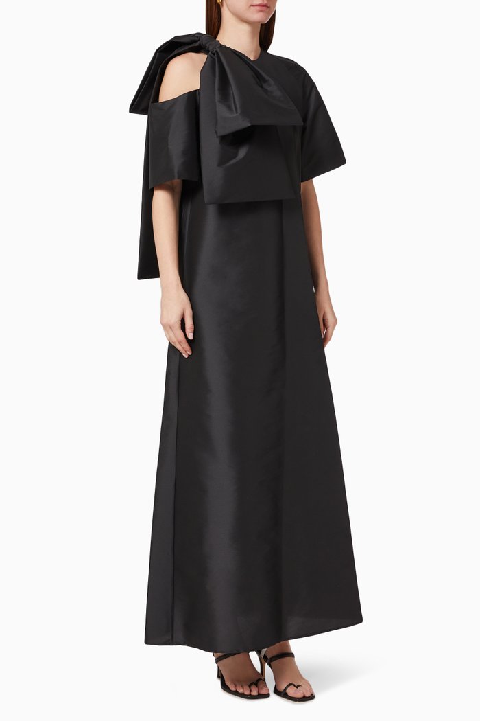 

Winona Maxi Dress in Taffeta, Black