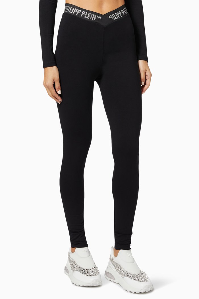 

Super High Waist Leggings in Cotton Jersey, Black