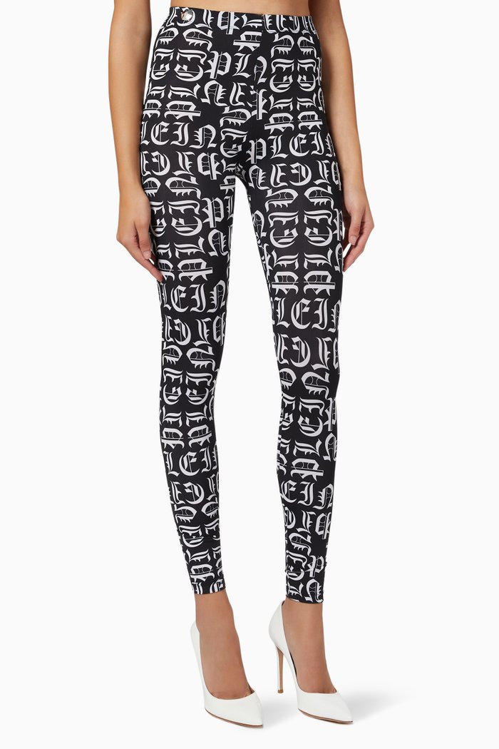 

Monogram Leggings, Black