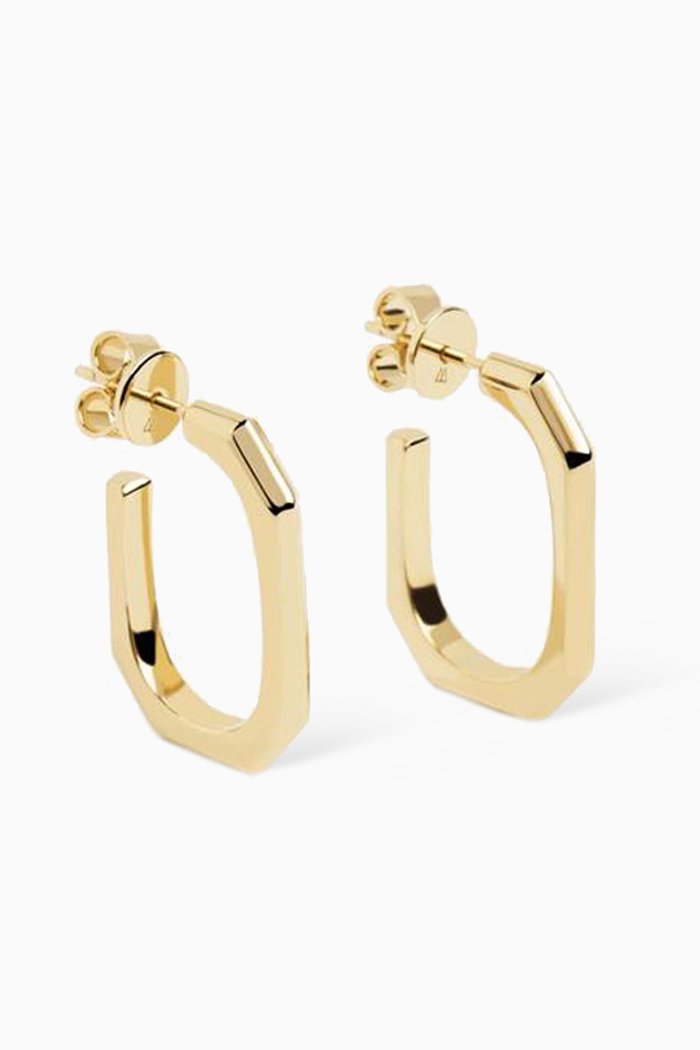

Signature Link Hoop Earrings in 18kt Gold Plating
