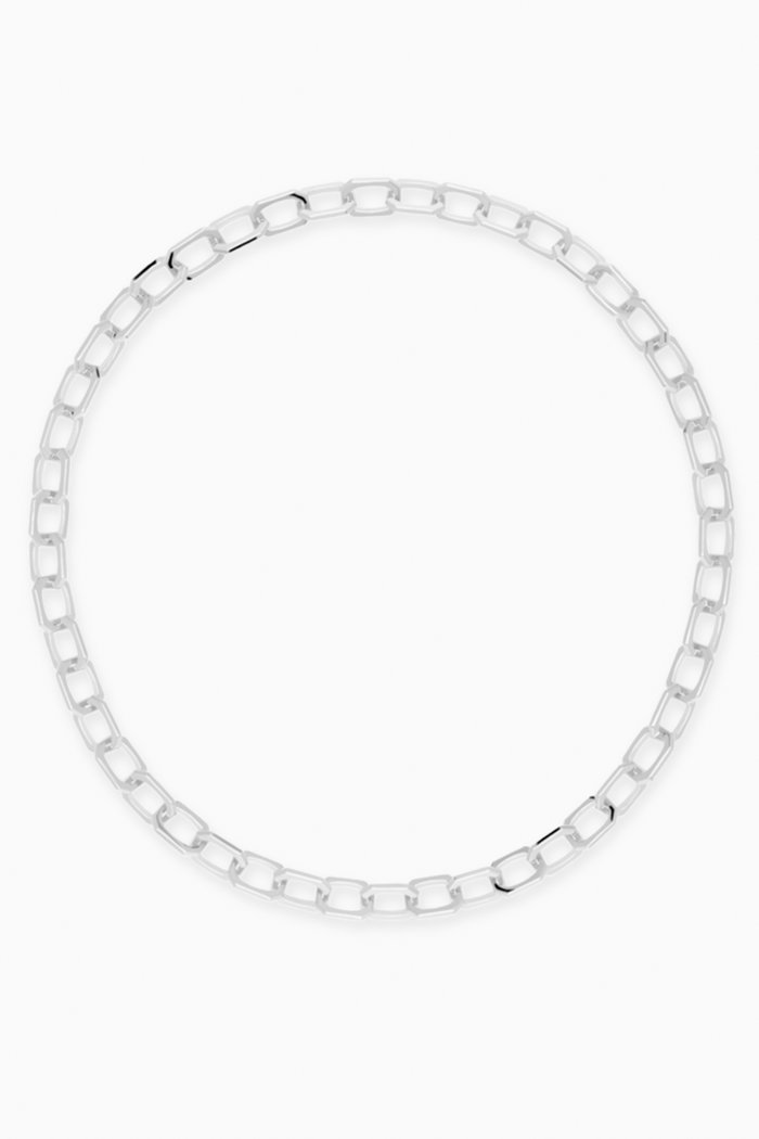 

Small Signature Chain Necklace in Rhodium Plating, Silver